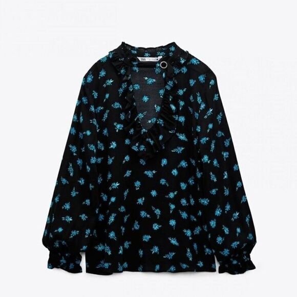 ZARA FLORAL PRINT BLOUSE - Picture 3 of 3
